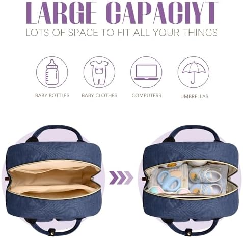 Tuwubi Diaper Bag Backpack, Baby Essentials Travel Tote Bag - Image 2