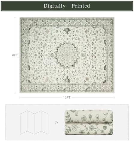 8x10 Washable Area Rugs for Living Room, Dining Room - Image 2