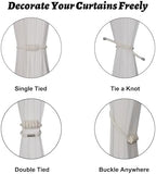 BEL AVENIR Magnetic Cotton Curtain Tiebacks 4 Pack Hand-Woven Curtain Ties - Image 3