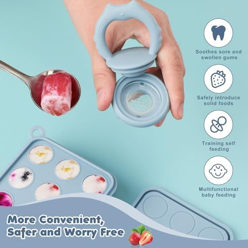 Baby Fruit Food Feeder Breastmilk Popsicle Molds, Silicone Food Freezer Tray - Image 2