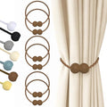 Hion Magnetic Curtain Tiebacks Dark Brown 6pcs, Curtain Holdbacks Hooks by Hion