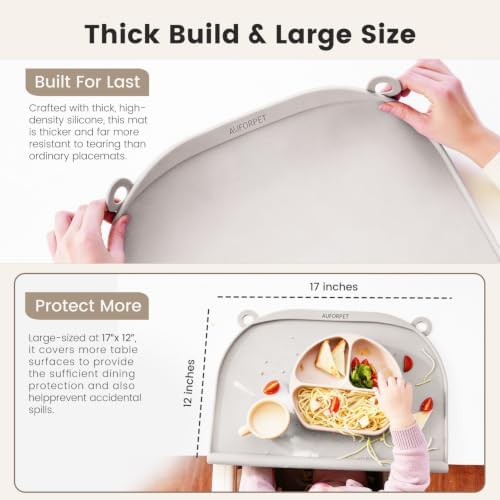 Large Silicone Placemat, Raised Edge Leakproof, Non-Slip - Image 4