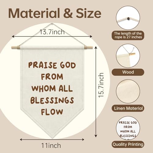 Christian Wall Decor, Praise God From Whom Pennant Hanger Banner - Image 5