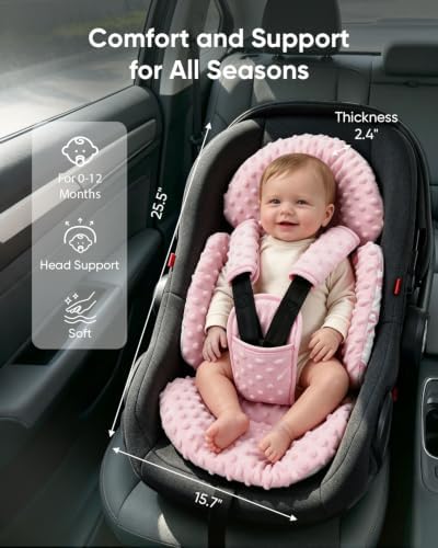TinlyFinly Newborn Carseat Insert, Baby Head and Body Support - Image 5