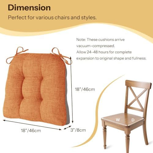 Chair Cushions for Dining Chairs Set of 4 - Image 2