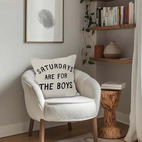 Boys Room Pillow Covers 18x18, Kids Bedroom Decor, Saturdays are - Image 5