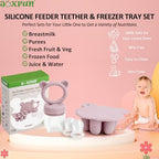 JEXFUN Silicone Breastmilk Popsicle Freezer Molds & Baby Fruit Food Feeder - Image 3