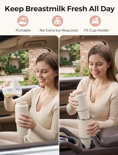 Hibobi 13oz Portable Breastmilk Cooler, Fit Car Cup Holder, 24H Cooling - Image 2