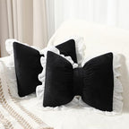 Yousoontic 2 Pcs Bow Throw Pillows 15.7x12.6 in, Waffle Weave Fabric by Yousoontic