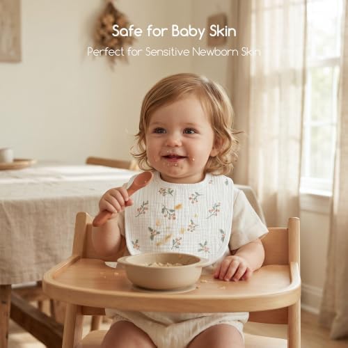6-Pack Muslin Baby Bibs for Drooling & Teething, Absorbent Bib - Image 3