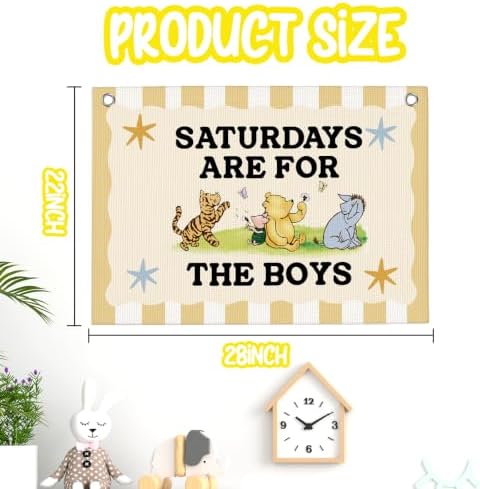 Boy Room Playroom Wall Decor Hanging Banner Boy Nursery Decor 30"x20" - Image 2