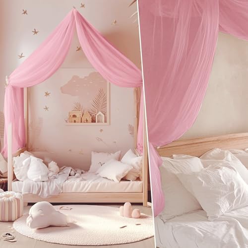 NICETOWN Pink Bed Canopies & Drapes - Image 6