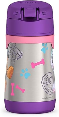 THERMOS Vacuum Insulated Stainless Steel 10oz Straw Bottle, Paw Patrol Girl - Image 3