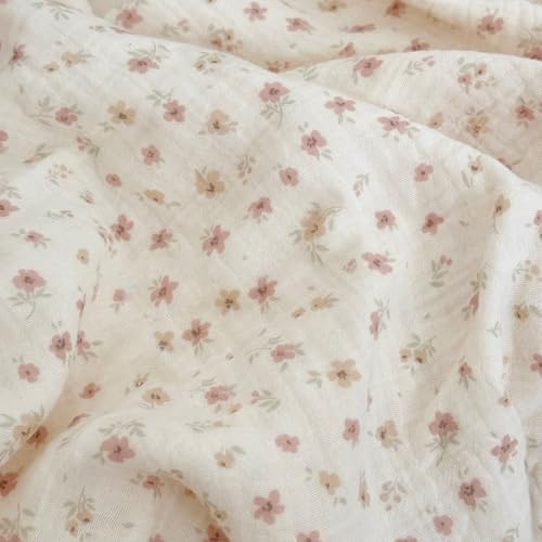 BuLuTu Muslin Cotton Pink Floral Pillow Cases King - Image 6