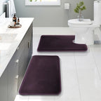 Clara Clark 2 Piece Bathroom Rugs, Velvet Memory Foam Bath Mat Set, Non-Slip by ClaraClark