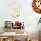 Girls Room Decor, Sisters Make the Best Friends Linen Canvas Banner, Wildflower - Image 3