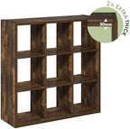 Furinno Cubicle 9-Cube Book Shelf, Extra Thick Frame Bookshelf, Amber Pine - Image 7