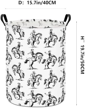 Western Cowboy Storage Bin Foldable Nursery Basket Cowboy - Image 2