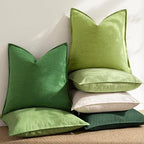 Foindtower Linen Solid Decorative Throw Pillow Covers 18x18 Inch Lush Green - Image 6