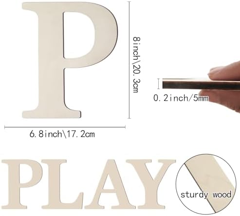 Wooden Letters 8 Inch Large Paintable Wood Letter P - Image 2