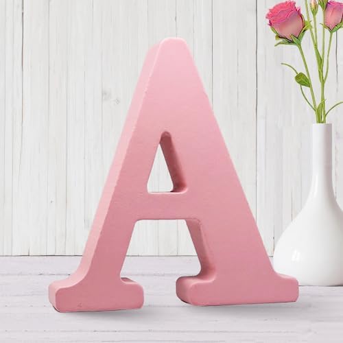 AOCEAN 6 Inch Pink Wood Letters Unfinished Wooden Letters by AOCEAN