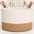 OrganiHaus Round Toy Basket & Blanket Basket, Cotton Rope 20x13" by OrganiHaus