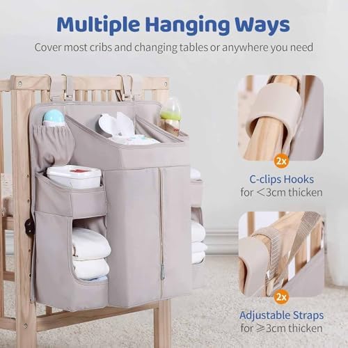 Diaper Organizer for Cribs And Changing Table, Hanging Diaper Caddy - Image 2
