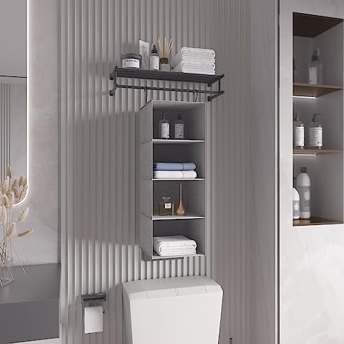 Hanging Closet Organizer 4-Shelf, Oxford Linen Wardrobe Storage - Image 6