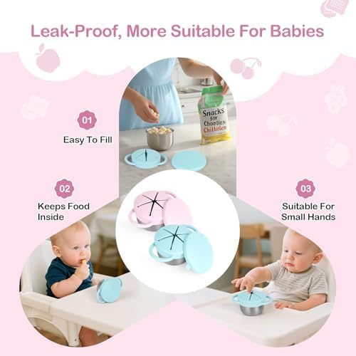 Daximo 2 Pack Snack Cups for Toddlers Spill Proof - Image 2