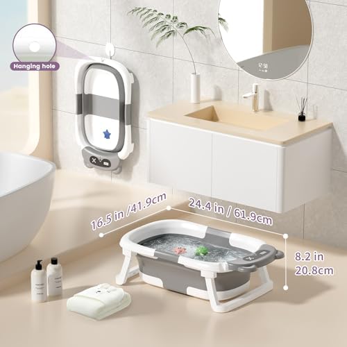 Collapsible Baby Bathtub for Newborn to Toddler - Image 4
