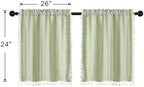 MitoVilla Boho Kitchen Curtains 24 Inch Length, 2 Panels Farmhouse Cafe - Image 7