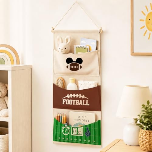 3-Pocket Hanging Wall Organizer, Sports Ball Design Over Door Storage - Image 2