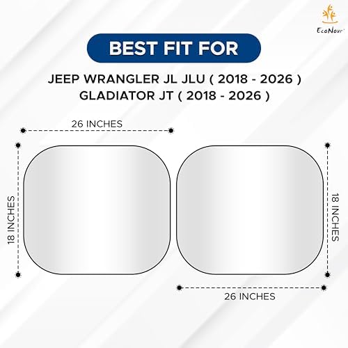 EcoNour 2-Piece Jeep Windshield Sun Shade, Foldable UV & Heat Protection - Image 3