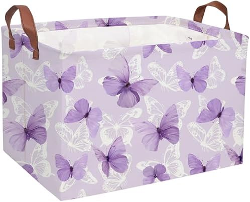 Sanjiaofeng Rectangular Kids Basket Butterfly Storage Bins, Girls Storage Basket by Sanjiaofen