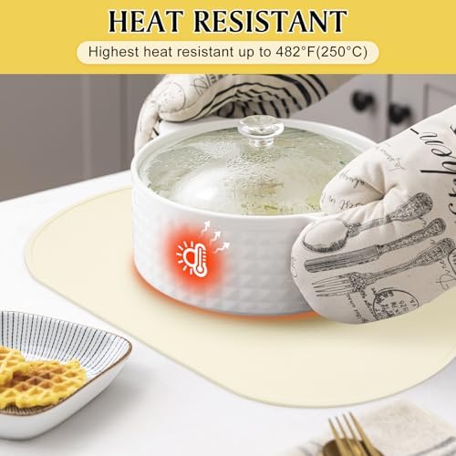 Silicone Placemat Set of 2, Heat Resistant Placemats - Image 3