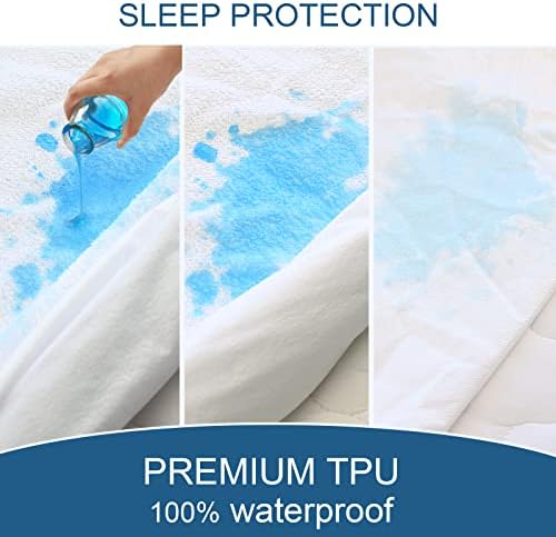 Queen Mattress Protector Waterproof Cover Absorbent Fitted Sheet up - Image 3
