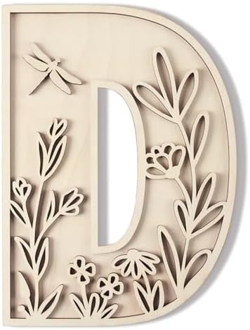 Layered 12 Inch Large Wooden Letters D by LonganCraft