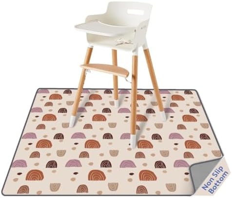 Blissful Diary Baby Splat Mat for Under High Chair, 50.4 x 50.4 Inch Wipeable by BlissfulDiary