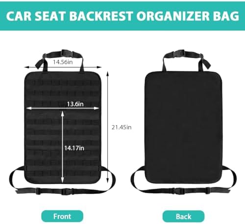 Car Seat Back Organizer, Tactical MOLLE Sag Proof Vehicle Panel Backseat Cover - Image 2