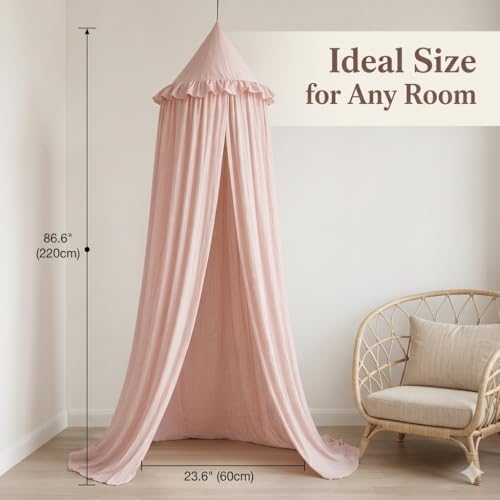Bed Canopy for Girls, Princess Crib Canopy for Nursery, Dreamy Soft Hanging - Image 2