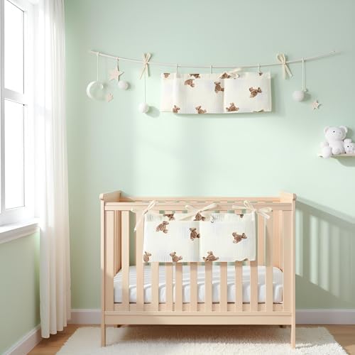 White Bedside Hanging Bags Milk Bottle Bib-Storage Crib Organizer Baby - Image 5