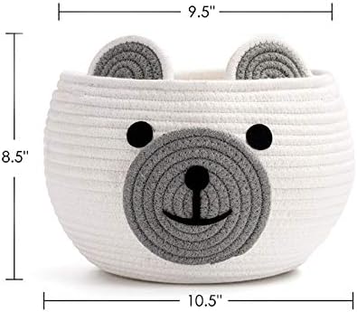 CherryNow Baby Basket for Gifts Empty, Cute Bear Design, Light Grey - Image 3