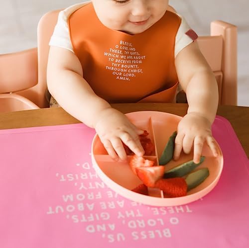 Be A Heart Silicone Placemats for Kids and Toddlers, BPA-Free Non-Slip Baby - Image 4
