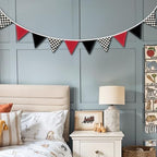 Boys Room Checkered Flag Banner 5.5Ft, Cars Room Decor - Image 4