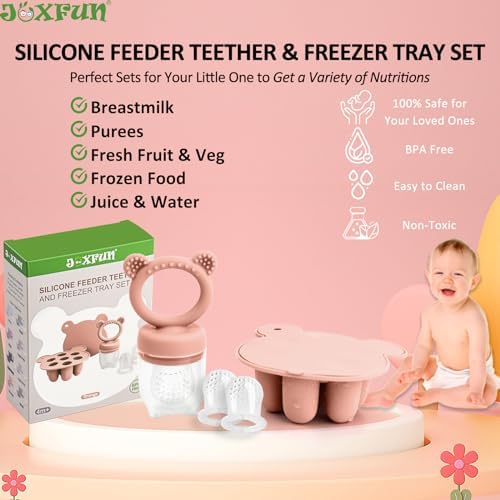 JEXFUN Baby Breastmilk Popsicle Molds & Baby Fruit Food Feeder Pacifier Combo - Image 2