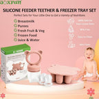 JEXFUN Baby Breastmilk Popsicle Molds & Baby Fruit Food Feeder Pacifier Combo - Image 2