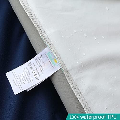 2 Pack Bassinet Sheets Fitted Waterproof Grey & Navy - Image 3