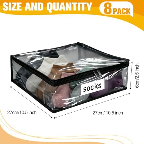 Plastic Storage Bags with Easy-Glide Zipper, Durable Clear Vinyl Zippered - Image 2