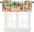 Forest Valance Curtain for Kitchen, Window Treatment Retro Mountain Forest by LOMADIA