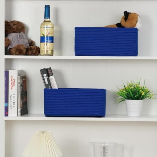 3 Pack Small Storage Baskets for Organizing, 11.8×7.8×5.1", Klein Blue - Image 5